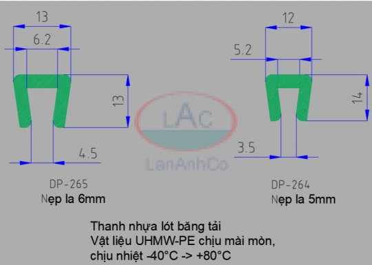 Nep nhựa lót băng tải
